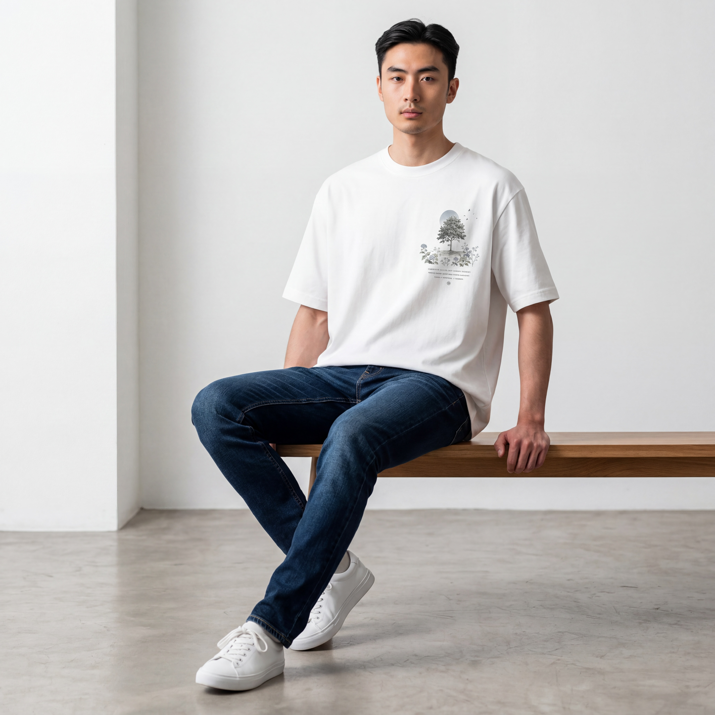 SEK’O Nature Balance Oversized Premium T-Shirt – White