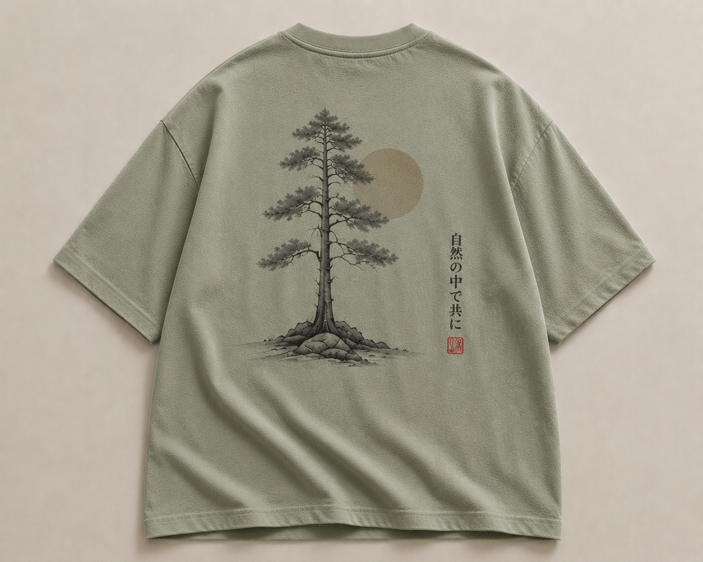 SEK’O Nature Balance Oversized Premium T-Shirt – yesil