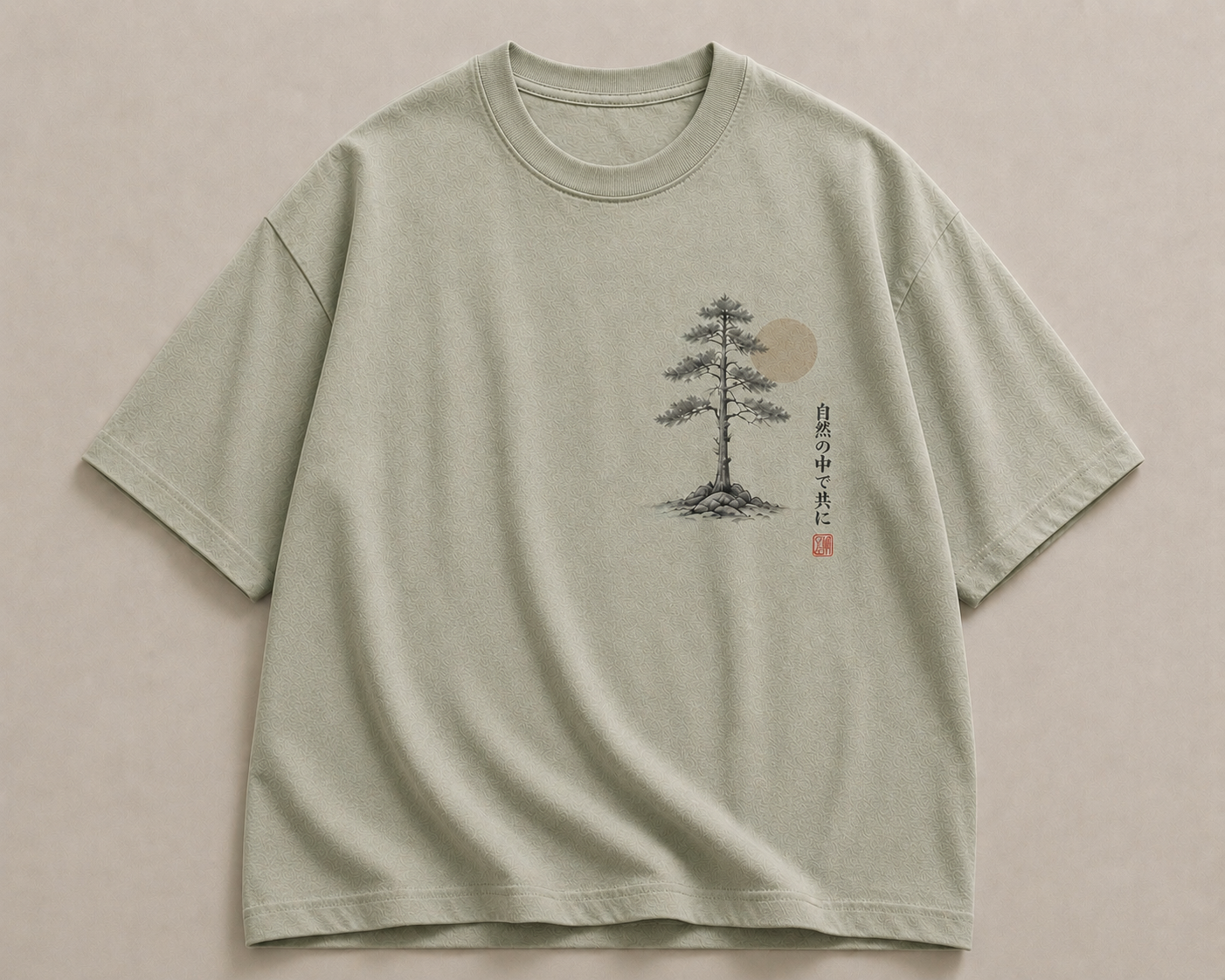 SEK’O Nature Balance Oversized Premium T-Shirt – yesil