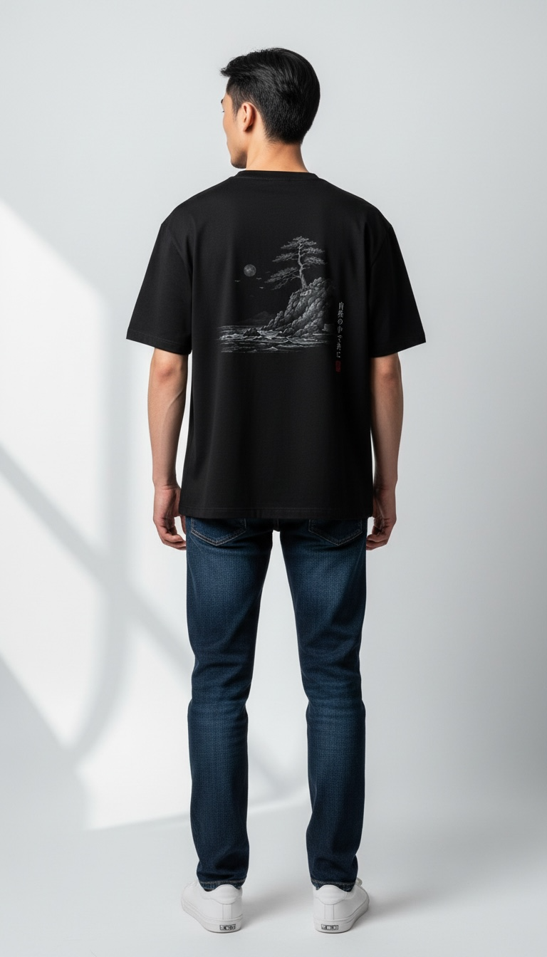 SEK’O Nature Balance Oversized Premium T-Shirt – siyah