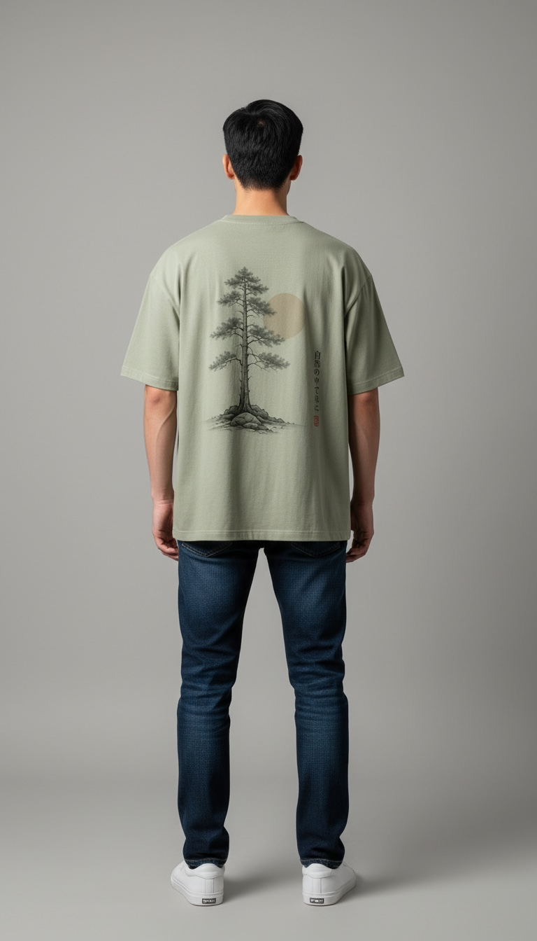 SEK’O Nature Balance Oversized Premium T-Shirt – yesil